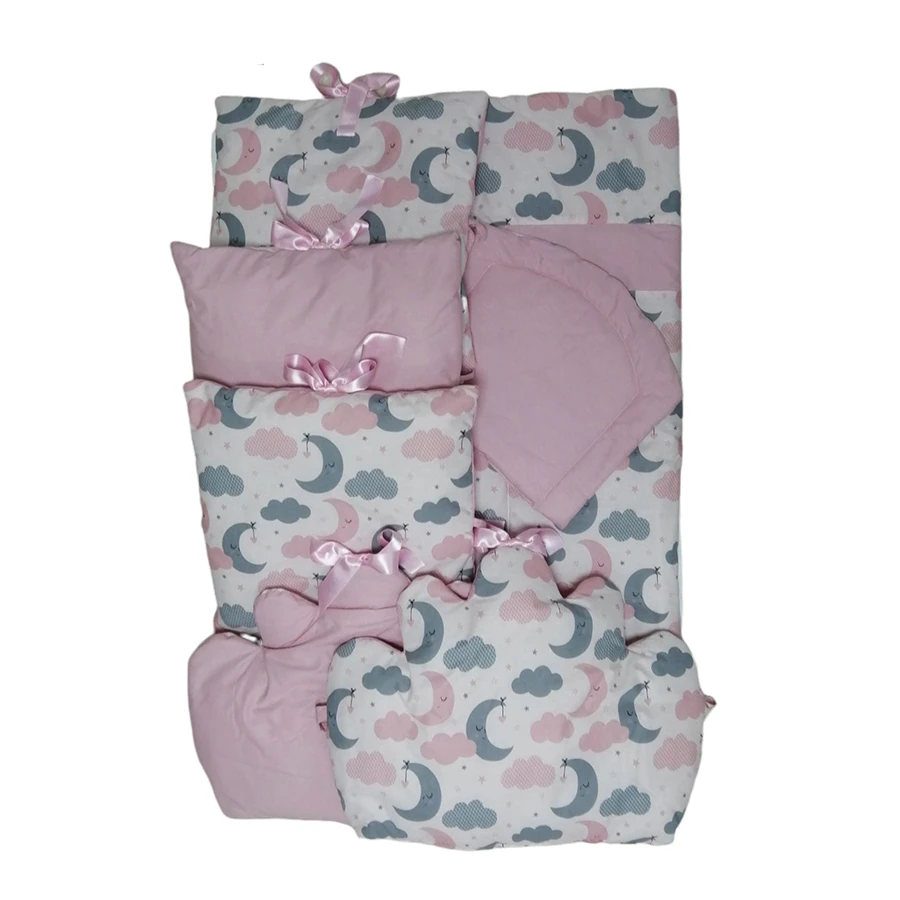  Posteljina roze oblaci 004 - komplet posteljina za devojčice