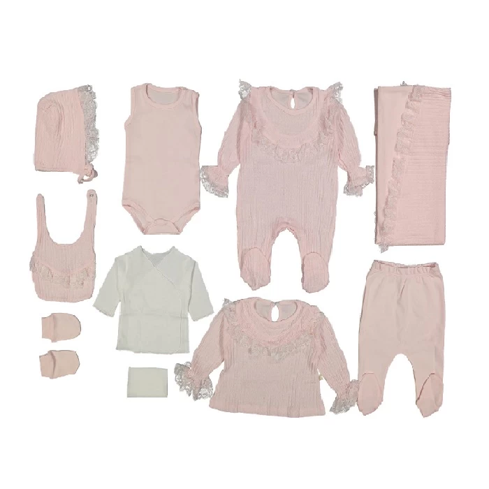 Bebi set roze 243838 - pamučni set za bebe od 10 delova