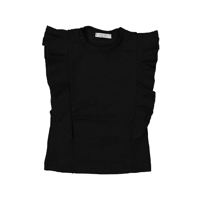 Majica crna 121170 - elegantna majica za devojčice