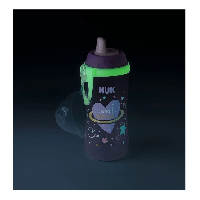 NUK Ljubičasta Kiddy Cup Glow Dark 255541 - svetleća flašica