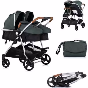 Kolica za blizance 3u1 Chipolino duo smart Basil