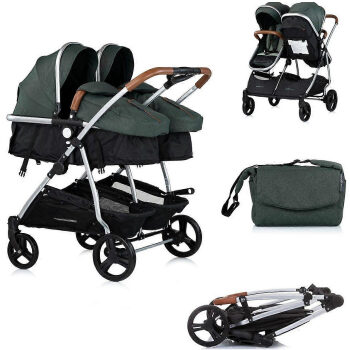Kolica za blizance 3u1 Chipolino duo smart Basil