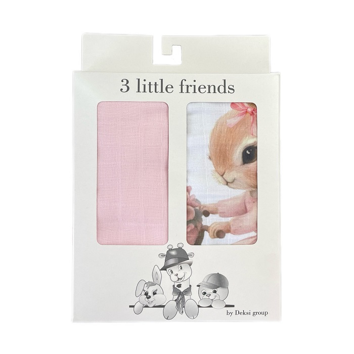 Muslin tetra pelene zeka roze